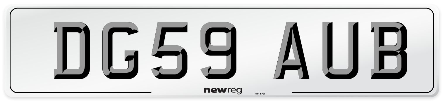 DG59 AUB Number Plate from New Reg